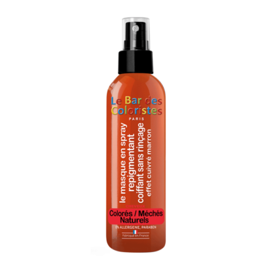 Masque spray repigmentant coiffant sans rinçage effet cuivre marron